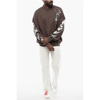 Oversized Crew-neck Sweatshirt with Print on the Back