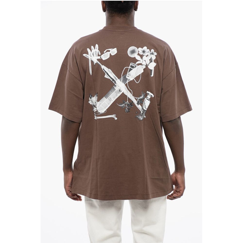Oversized Crew-neck T-shirt With Back Print Maxi
