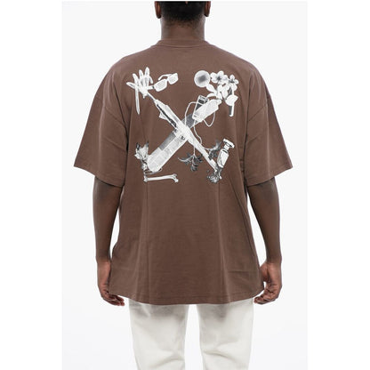 Oversized Crew-neck T-shirt With Back Print Maxi