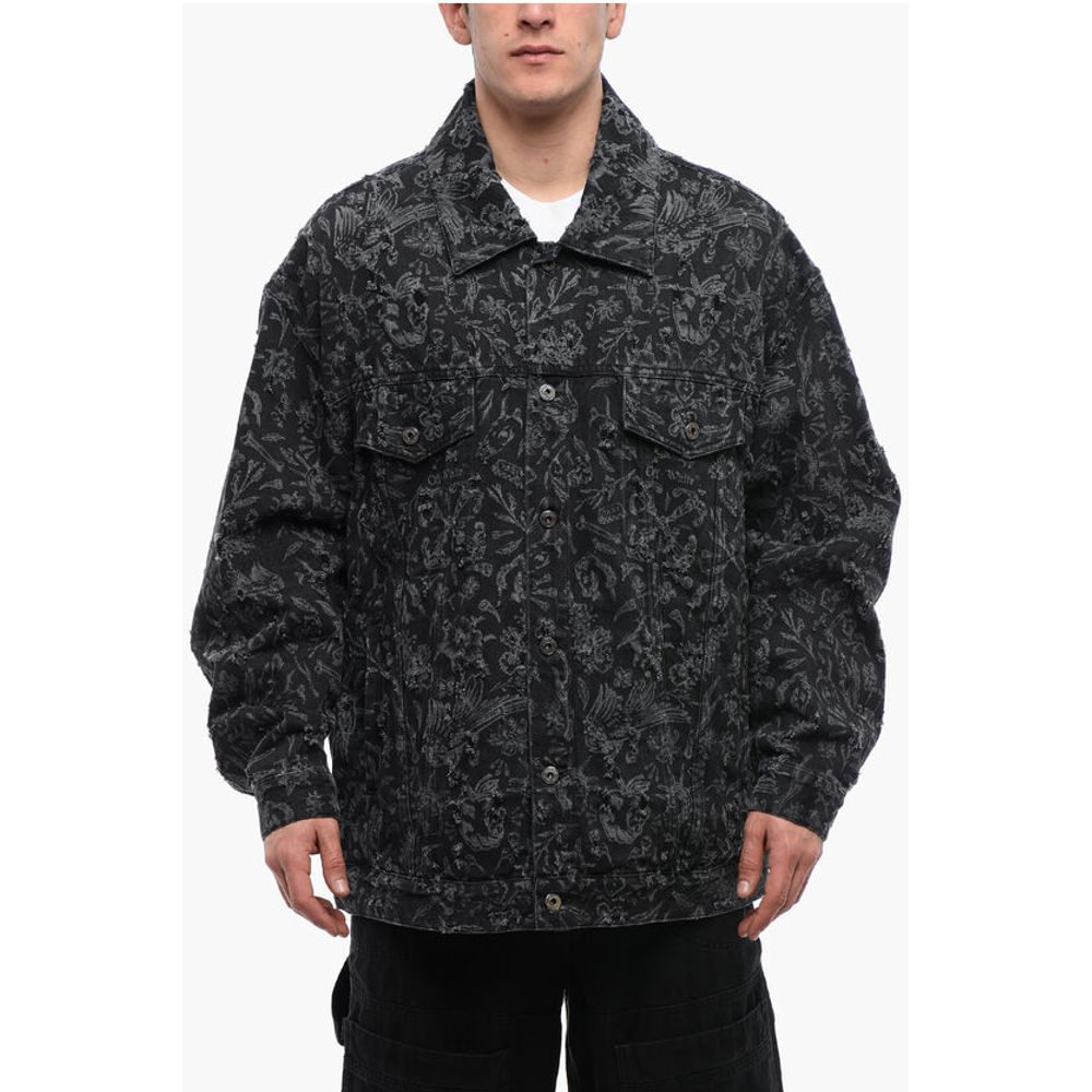 Distressed Design TATTOO LASER Denim Jacket