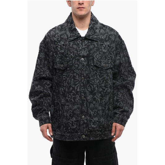 Distressed Design TATTOO LASER Denim Jacket