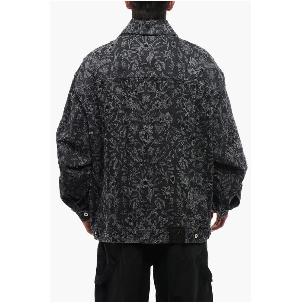 Distressed Design TATTOO LASER Denim Jacket