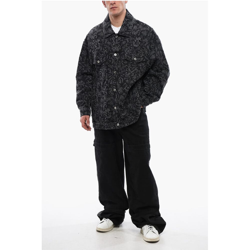 Distressed Design TATTOO LASER Denim Jacket