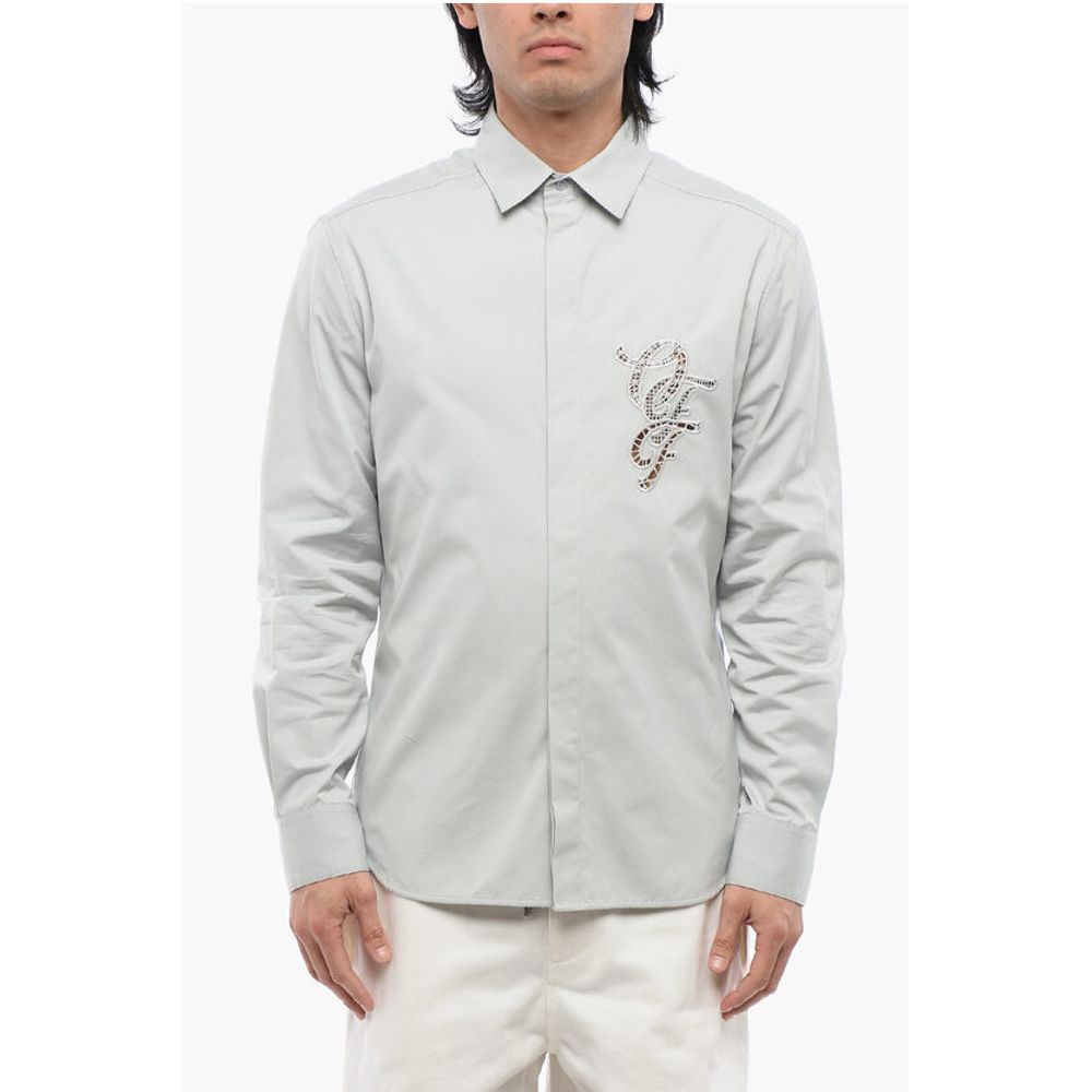 Cotton NATLOVER Shirt with Openwork Embroidery