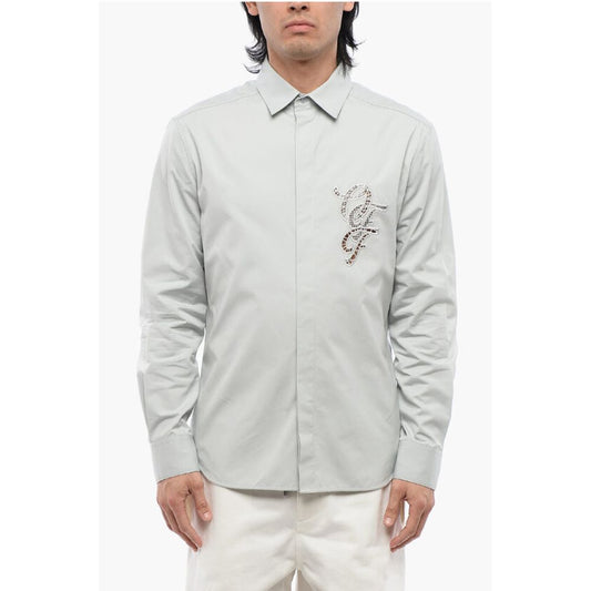 Cotton NATLOVER Shirt with Openwork Embroidery