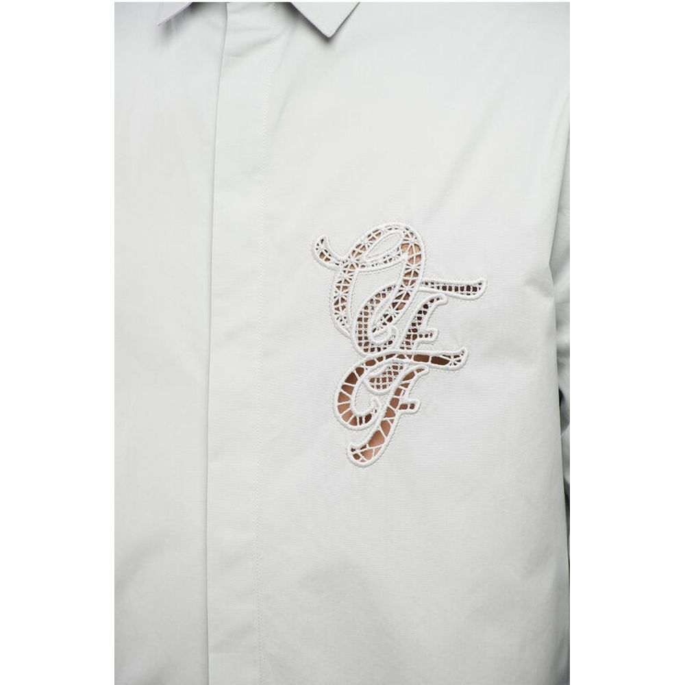 Cotton NATLOVER Shirt with Openwork Embroidery