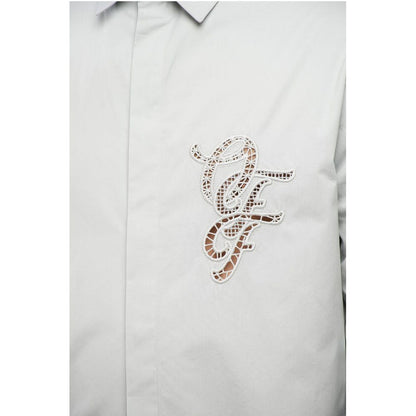 Cotton NATLOVER Shirt with Openwork Embroidery