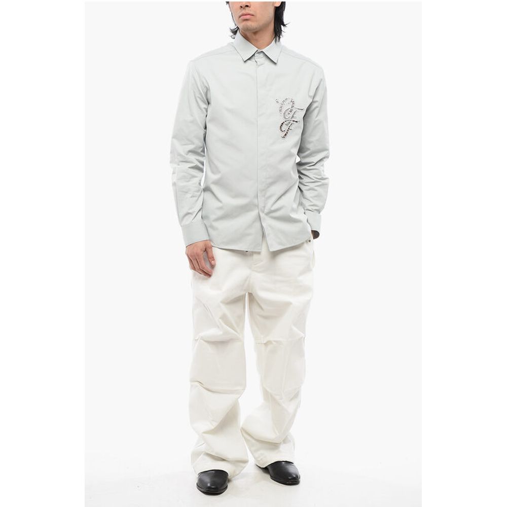 Cotton NATLOVER Shirt with Openwork Embroidery