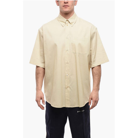 Button-down Wool Blend Shirt with Breast-pocket