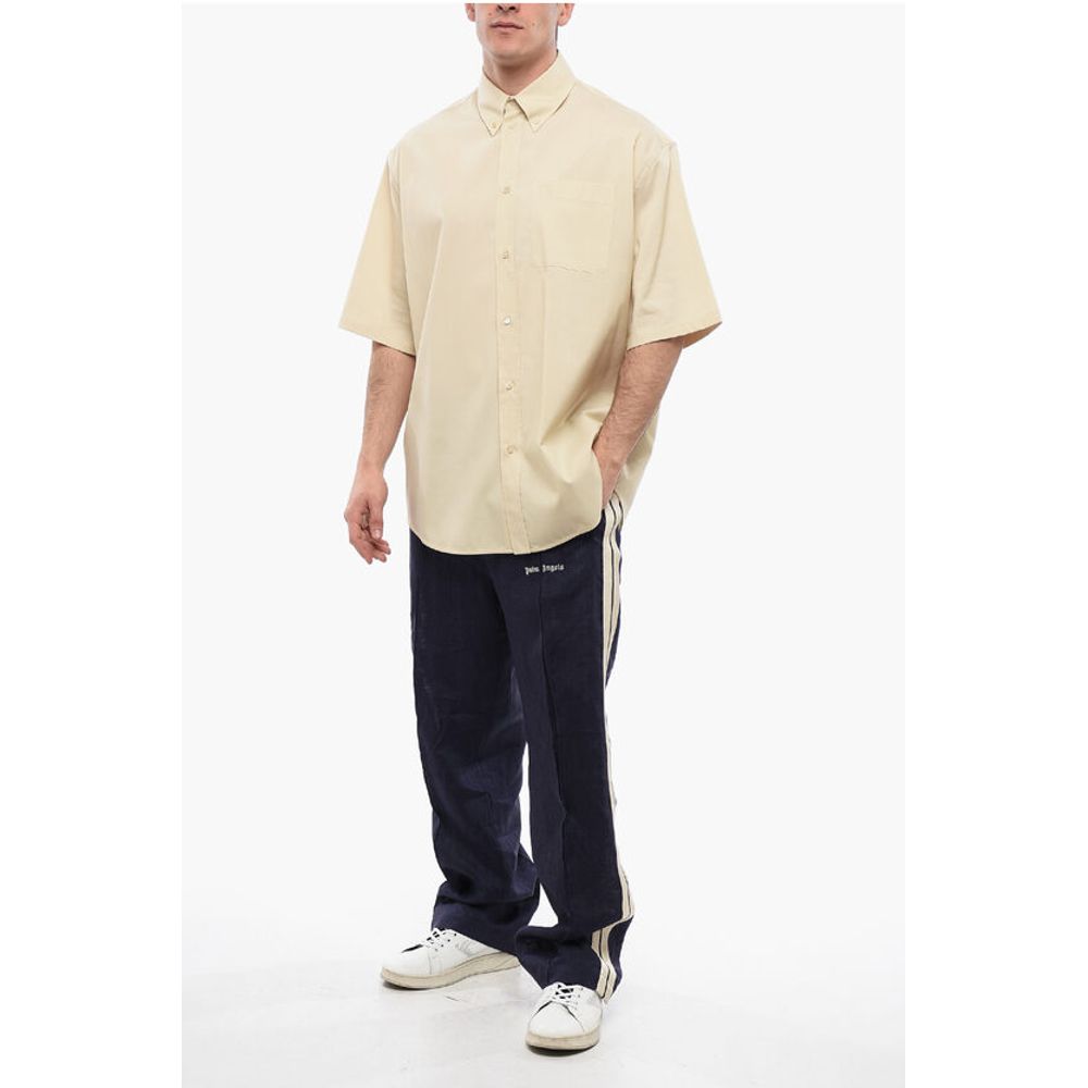 Button-down Wool Blend Shirt with Breast-pocket