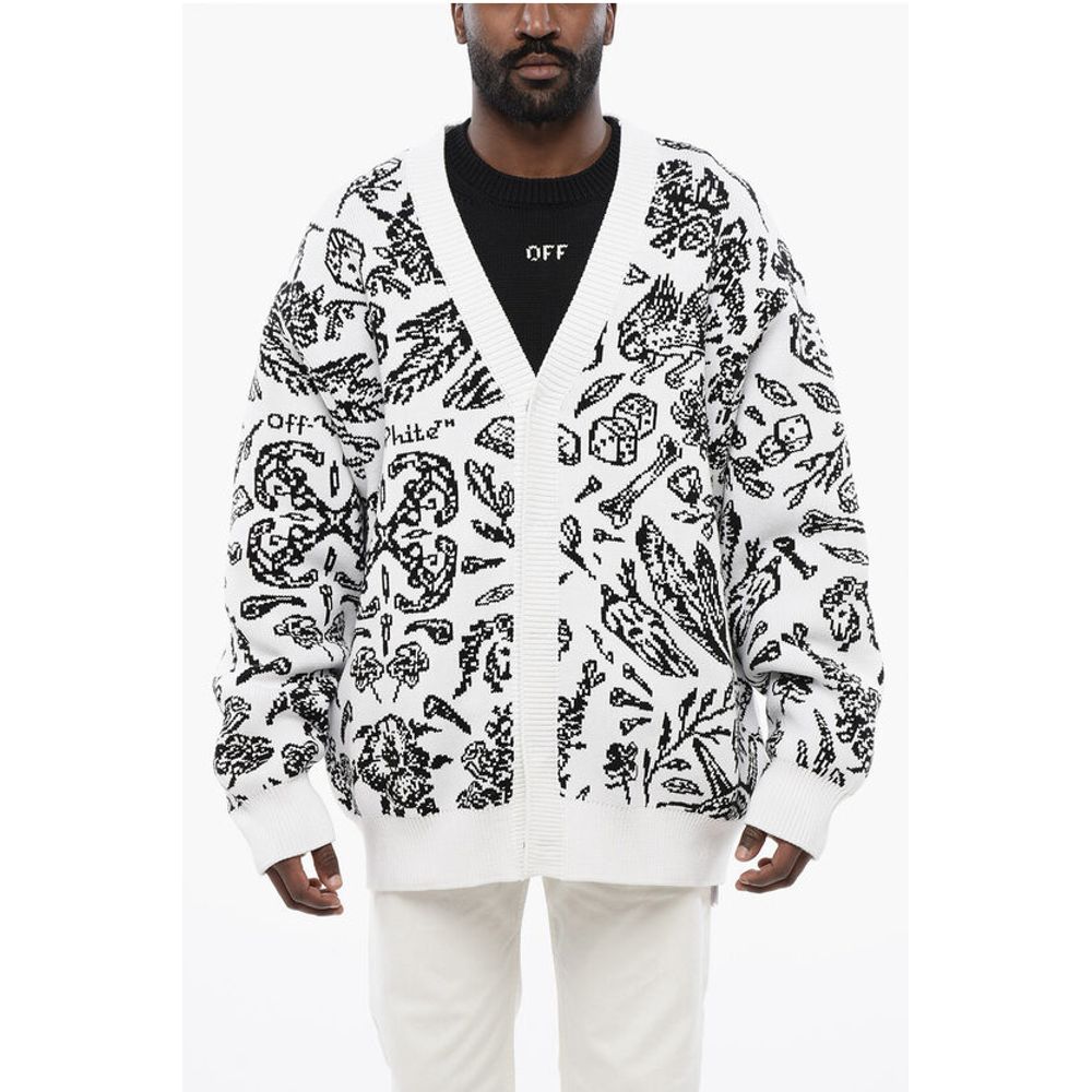 Patterned Cardigan with Zip Detail