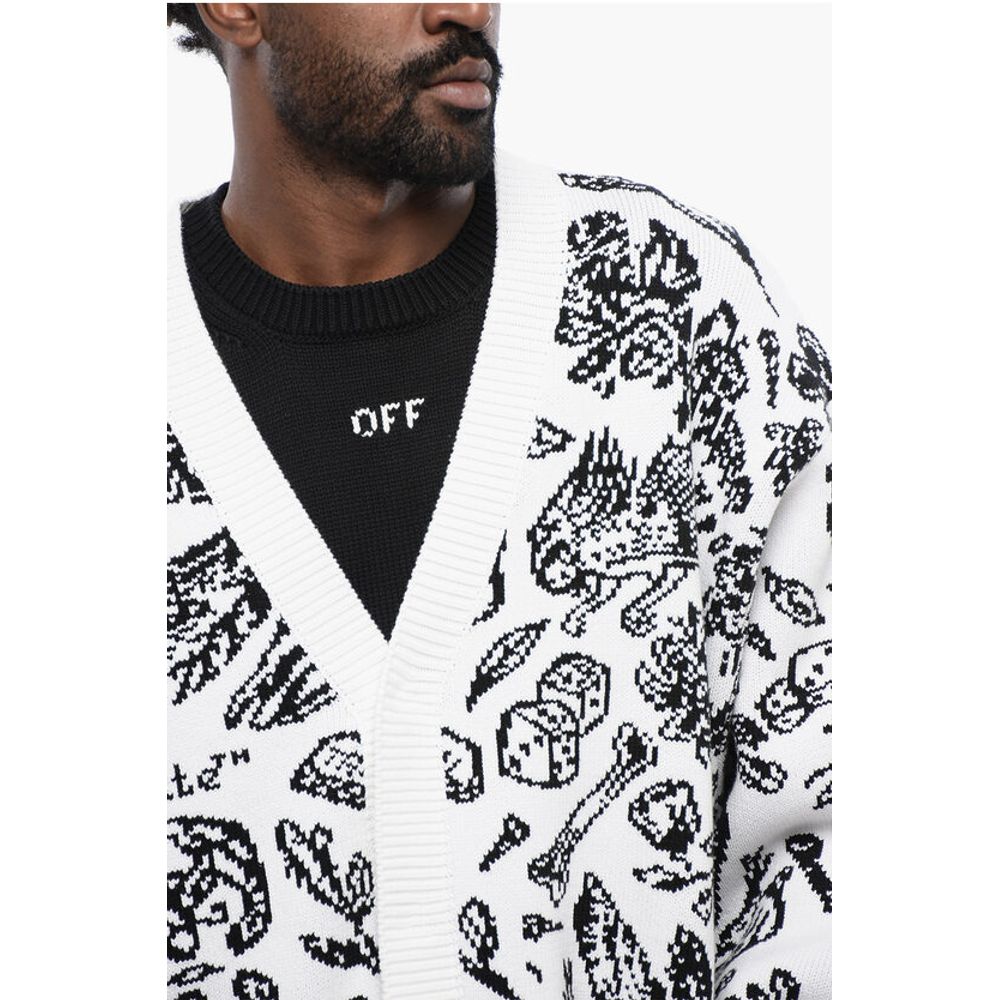 Patterned Cardigan with Zip Detail