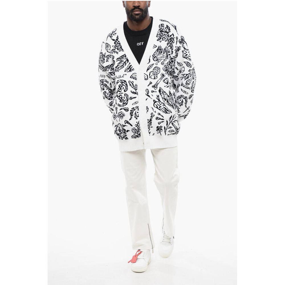 Patterned Cardigan with Zip Detail