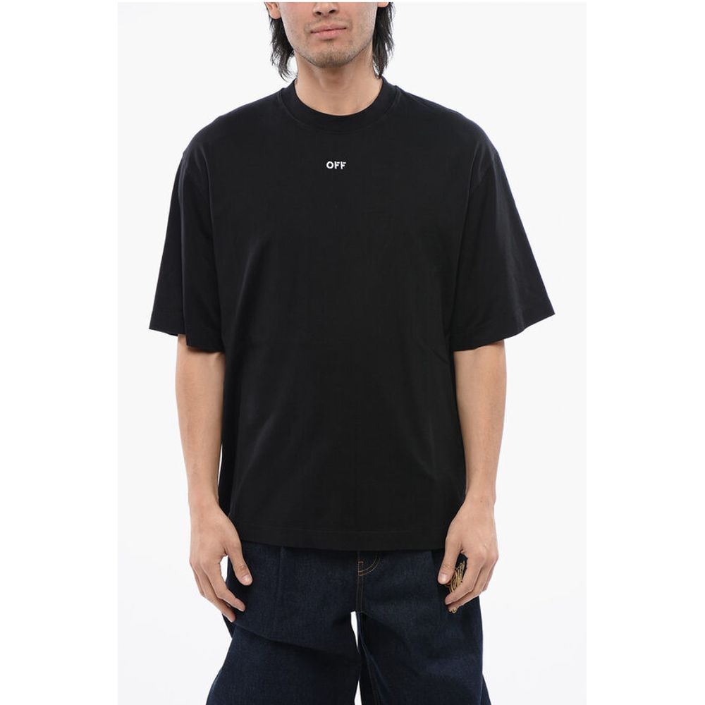 Solid Color SKATE Crew-neck T-Shirt with Arrow Embroidery