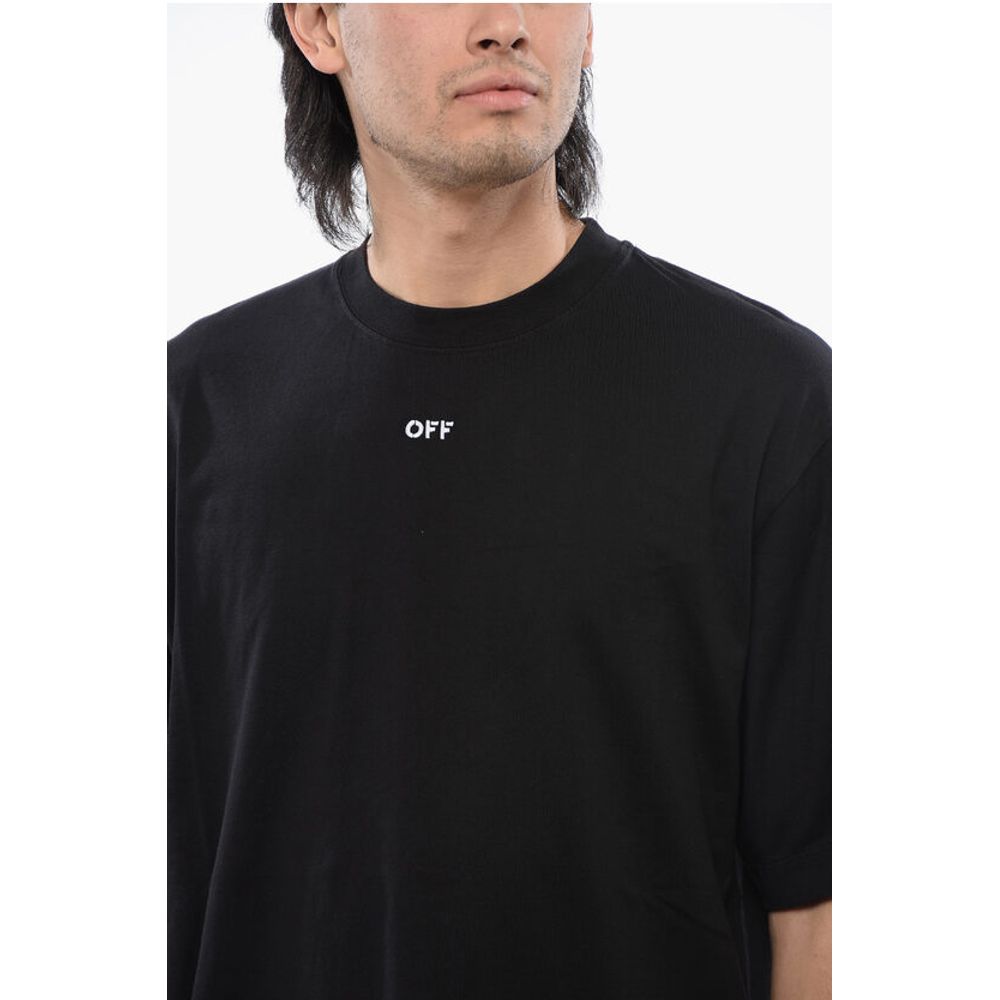 Solid Color SKATE Crew-neck T-Shirt with Arrow Embroidery