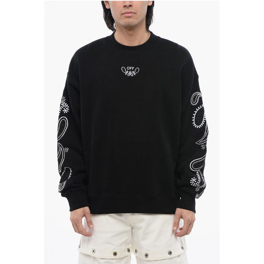 Brushed Cotton BANDANA Embroidered Crewneck Sweatshirt