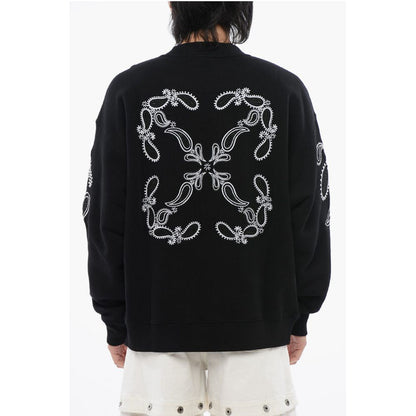 Brushed Cotton BANDANA Embroidered Crewneck Sweatshirt