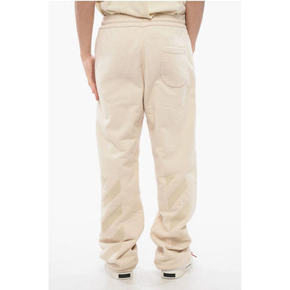 Embroidered Brushed Cotton Joggers