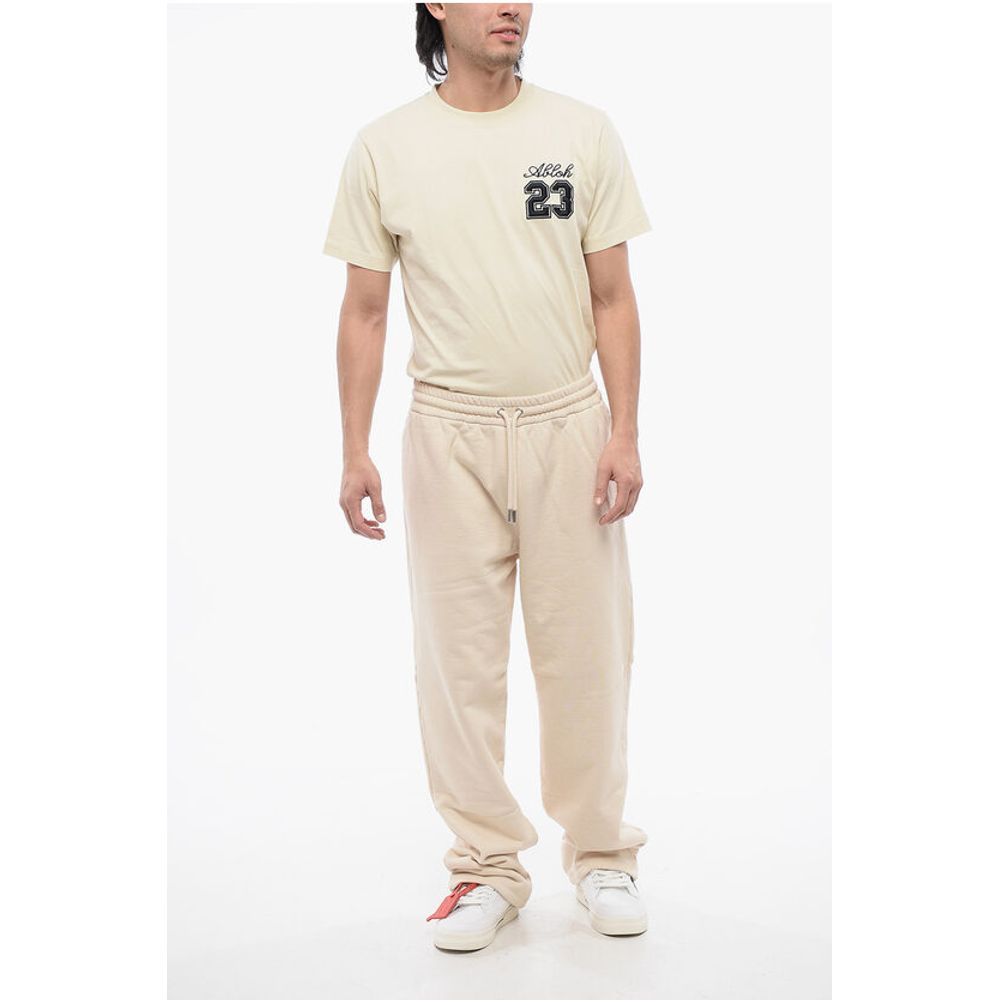 Embroidered Brushed Cotton Joggers