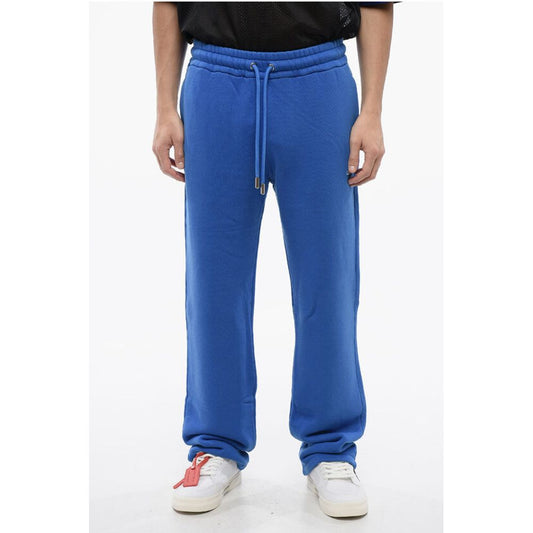 Brushed Cotton Joggers With Bandana Embroidery