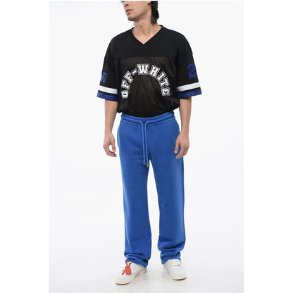 Brushed Cotton Joggers With Bandana Embroidery