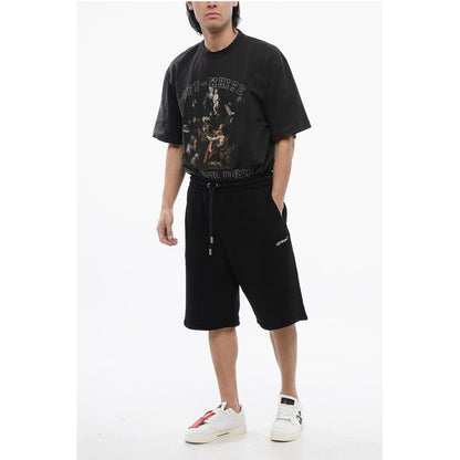 Brushed Cotton BANDANA Embroidered Jogger Shorts