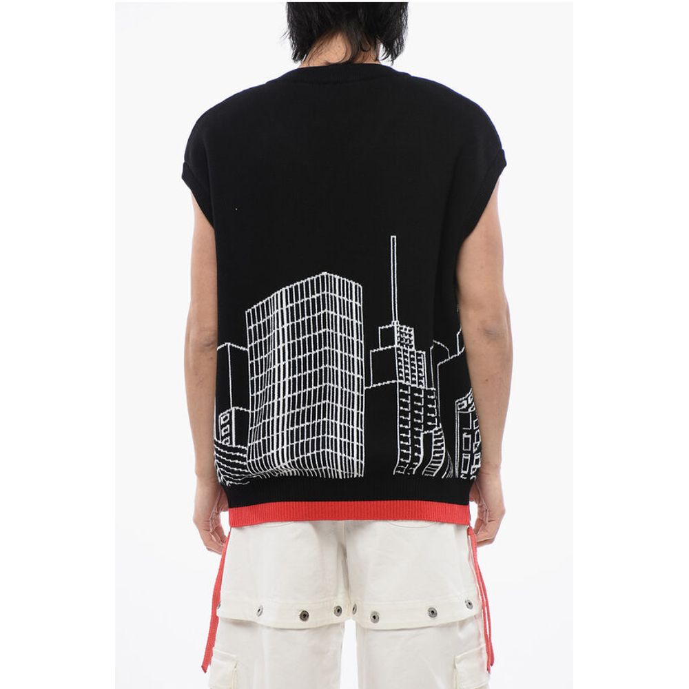 Embroidered SKYLINE Sleeveless Sweater