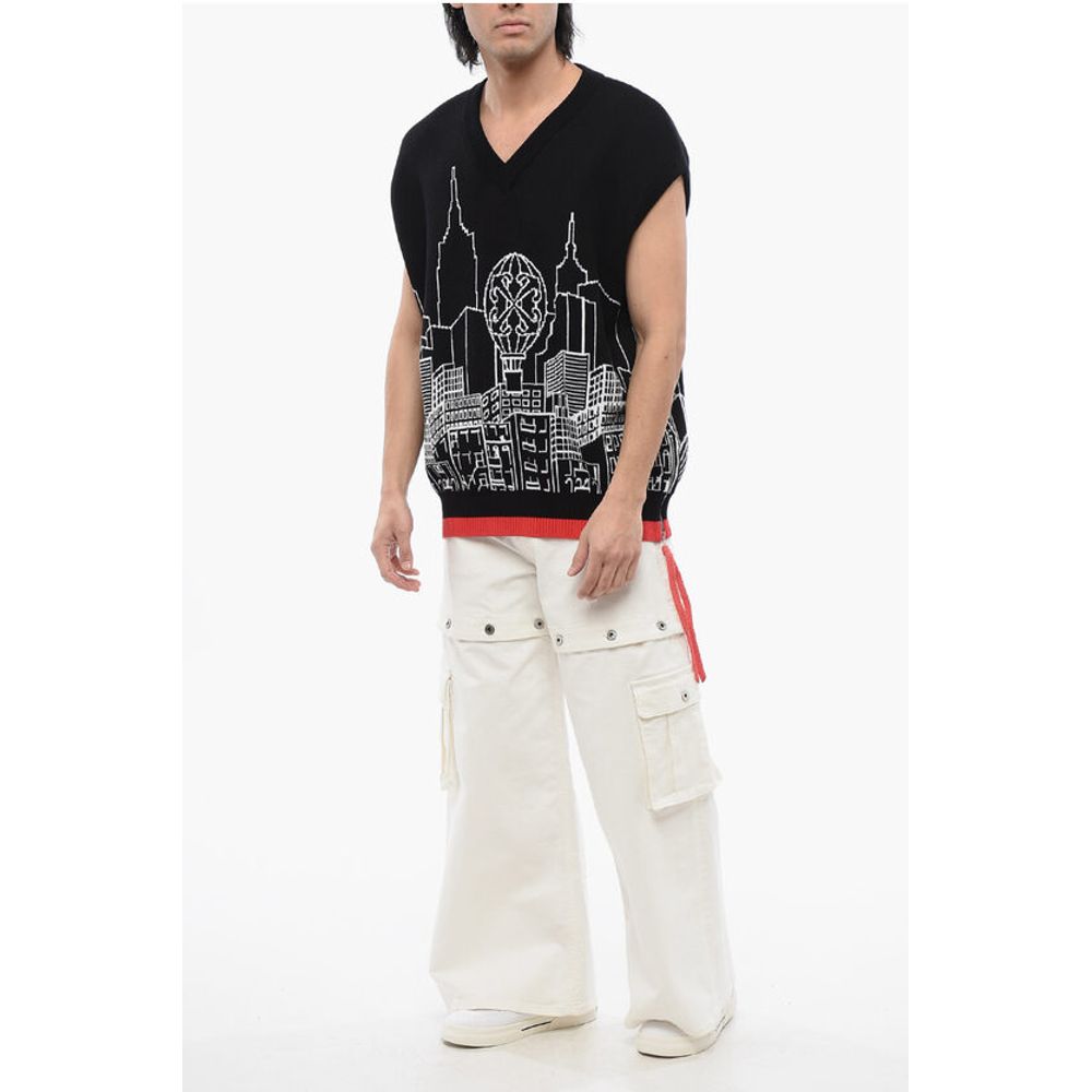 Embroidered SKYLINE Sleeveless Sweater