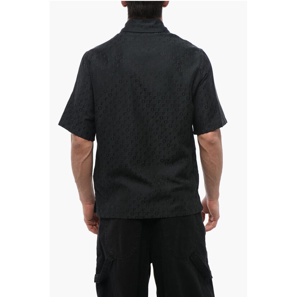 FOR EVER Jacquard Silk Blend Bowling Shirt