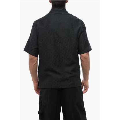 FOR EVER Jacquard Silk Blend Bowling Shirt