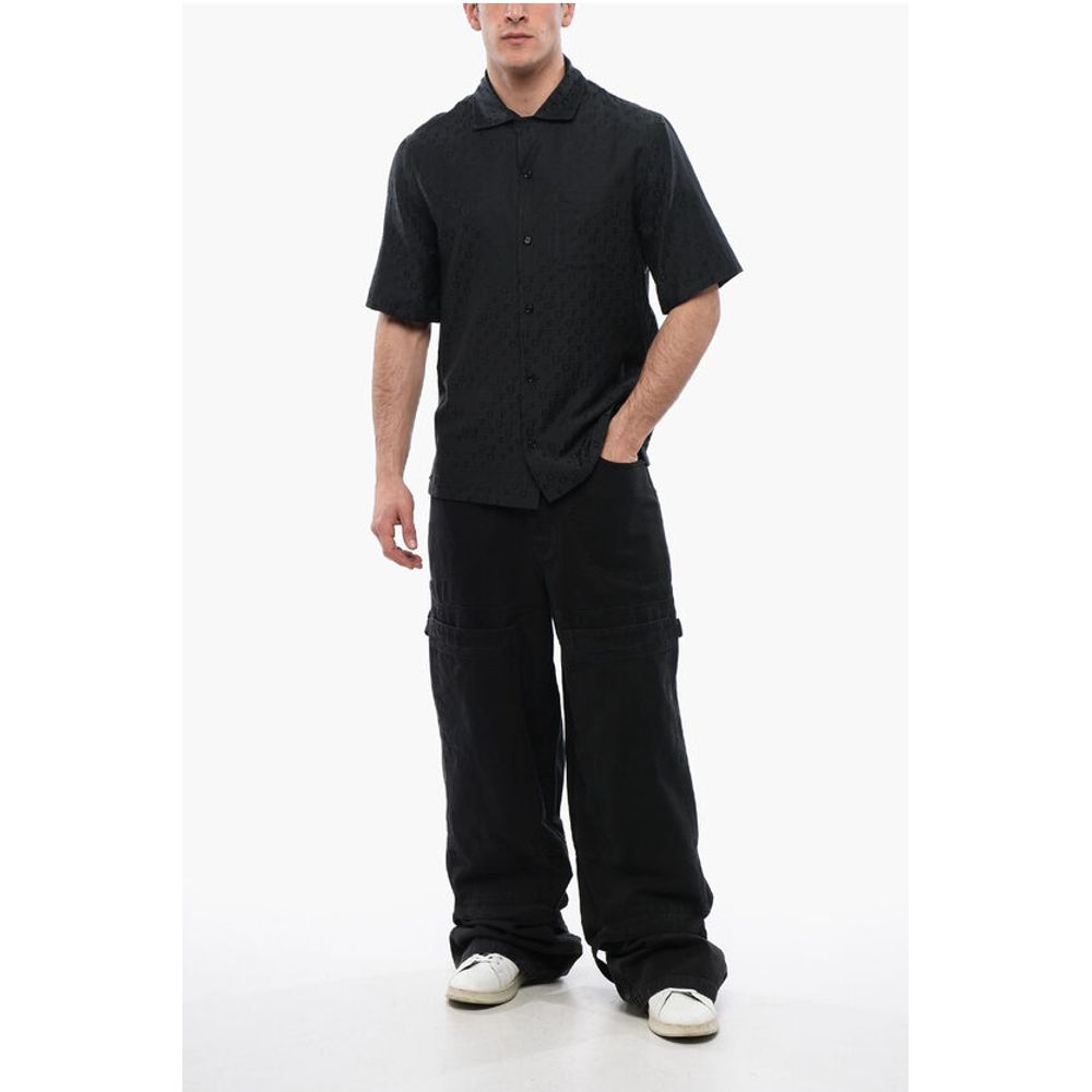 FOR EVER Jacquard Silk Blend Bowling Shirt