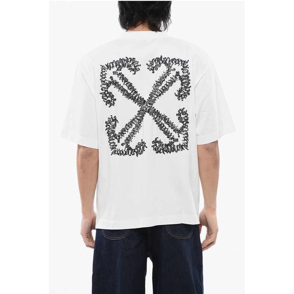 Embroidered TATTOO ARROW SKATE Crewneck T-Shirt