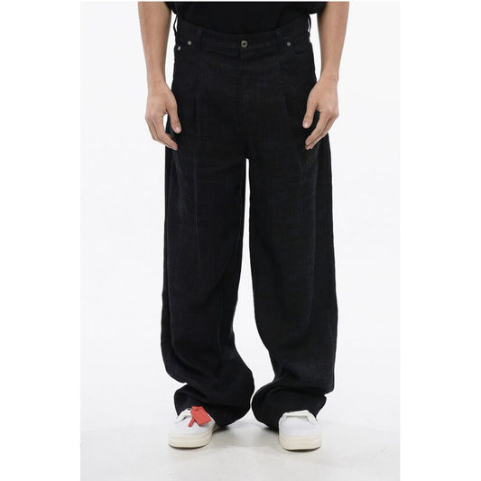 Pleated Baggy Tapered Fit 90SLOGO Linen Pants