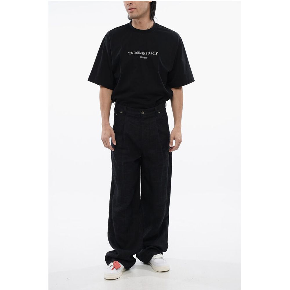 Pleated Baggy Tapered Fit 90SLOGO Linen Pants