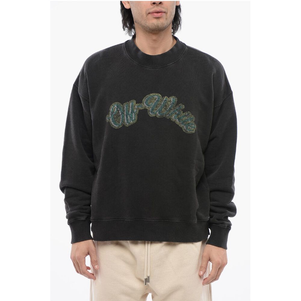 Brushed Cotton Printed BACCHUS Crewneck Sweatshirt