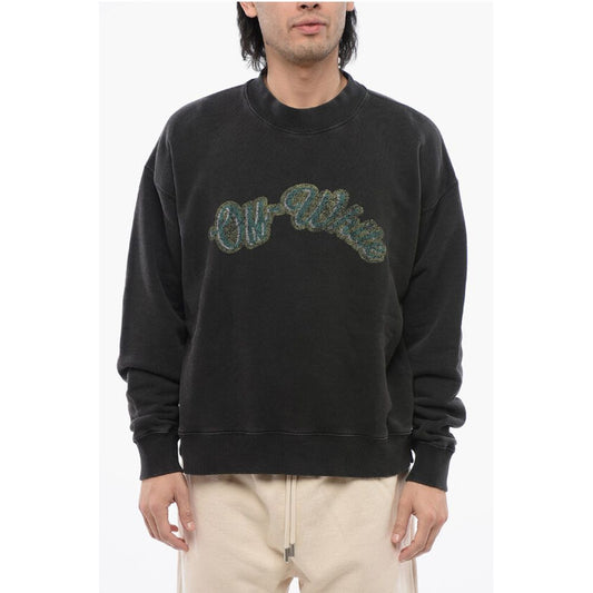 Brushed Cotton Printed BACCHUS Crewneck Sweatshirt