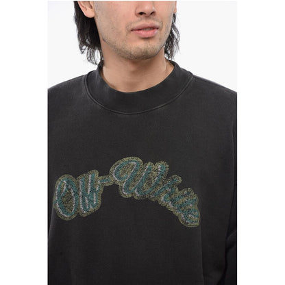 Brushed Cotton Printed BACCHUS Crewneck Sweatshirt