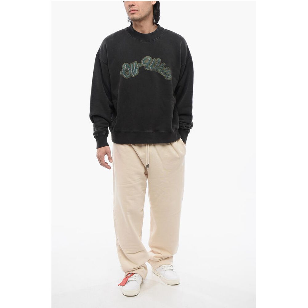 Brushed Cotton Printed BACCHUS Crewneck Sweatshirt