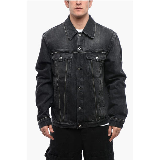 FOR EVER Denim SKATE Jacket with Decorative Zips