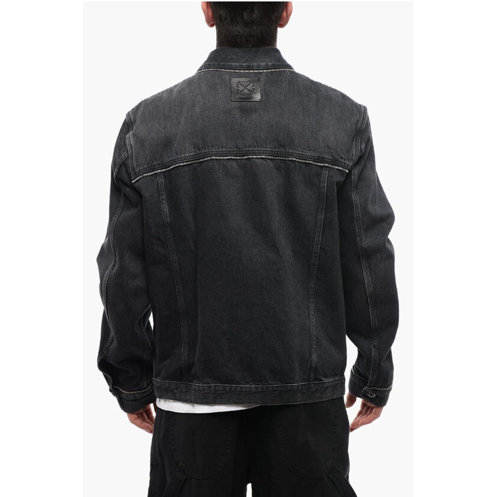 FOR EVER Denim SKATE Jacket with Decorative Zips