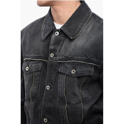 FOR EVER Denim SKATE Jacket with Decorative Zips