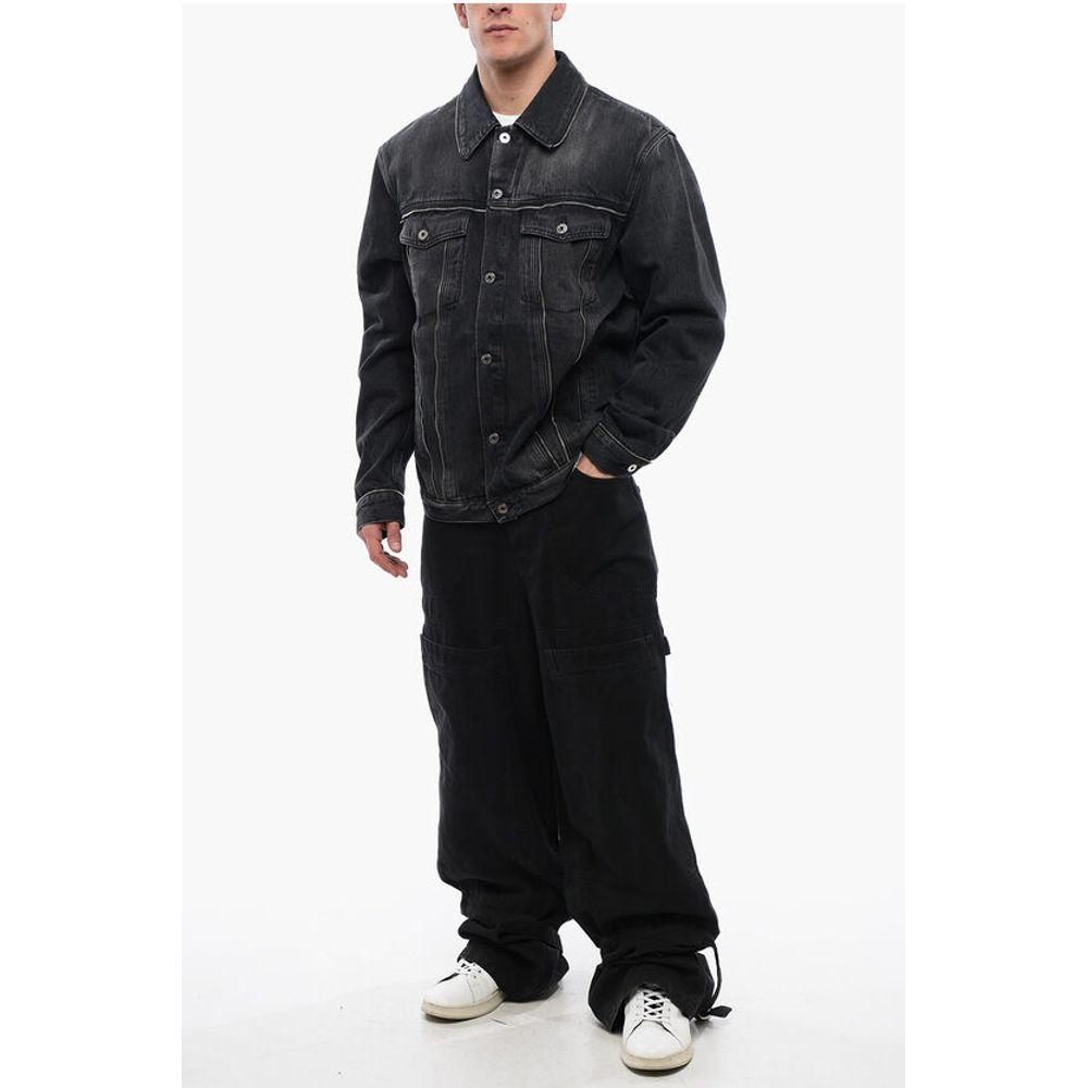 FOR EVER Denim SKATE Jacket with Decorative Zips