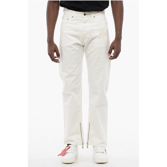 Stretch Denim Jeans with Ankle Zip 20cm