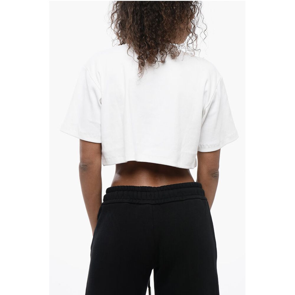 FOR EVER Ribbed Crew-neck Cropped T-Shirt