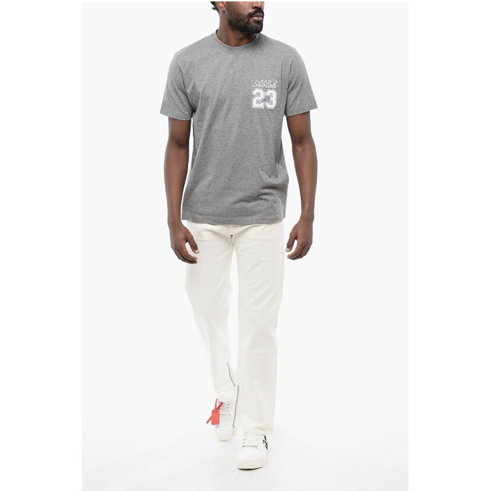 Slim Fit Crewneck T-Shirt with Embroideries