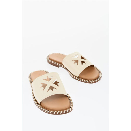 Leather TWIST Slides With Cut-Out Logo