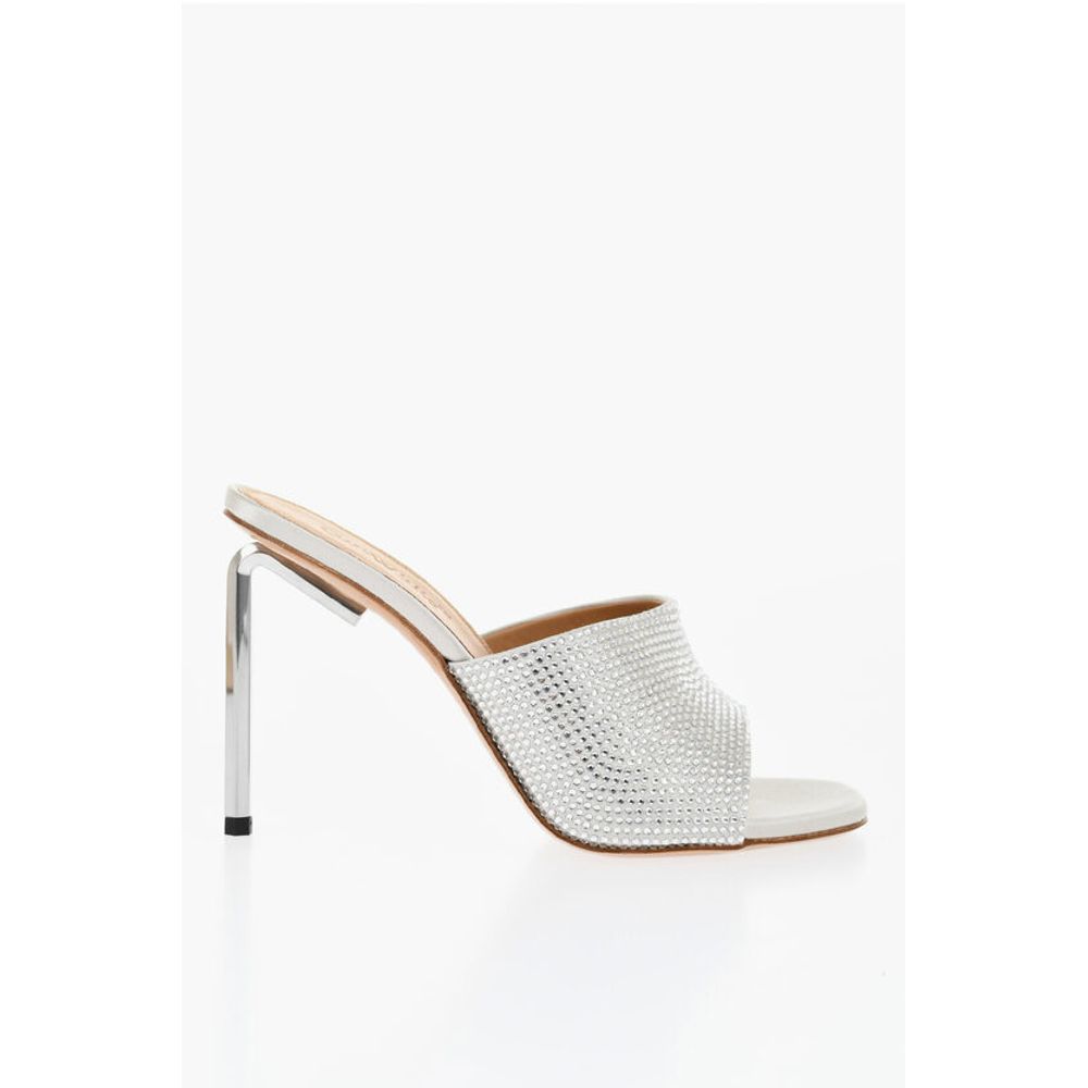 Rhinestoned ALLEN Open-Toe Mules 10 cm