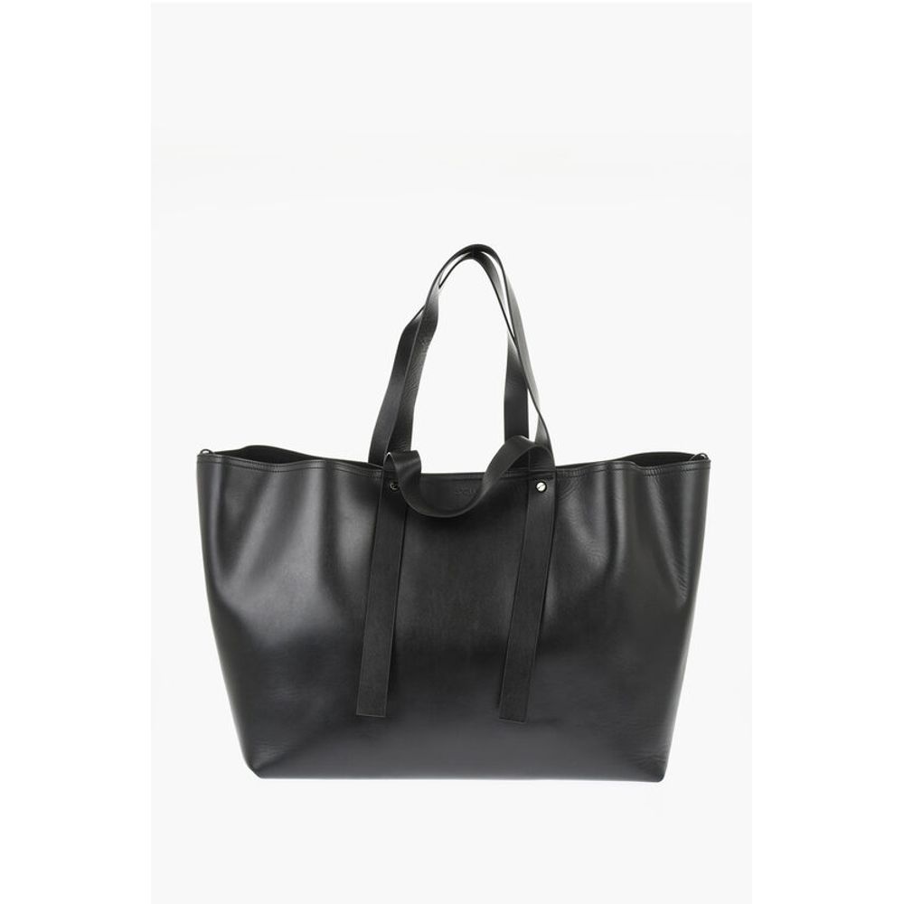 Solid Color Leather Weekend Bag