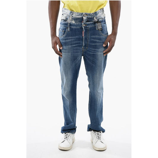 Distressed BURBS Denims with Painted Lettering