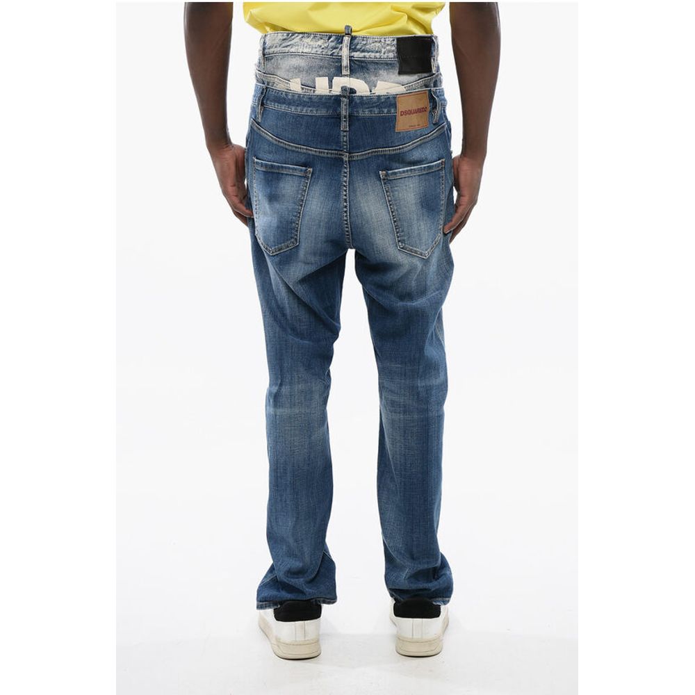 Distressed BURBS Denims with Painted Lettering